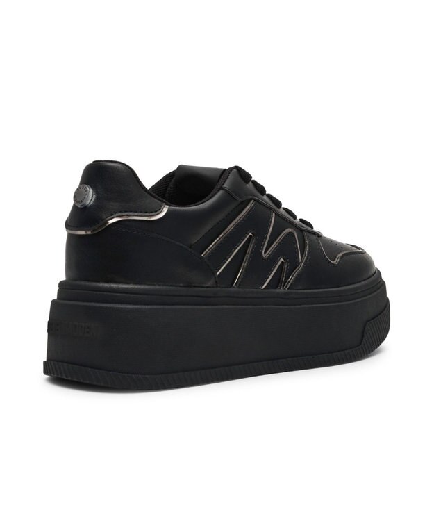 STEVE MADDEN DYNAMO メタルライン厚底スニーカー ブラックピューター