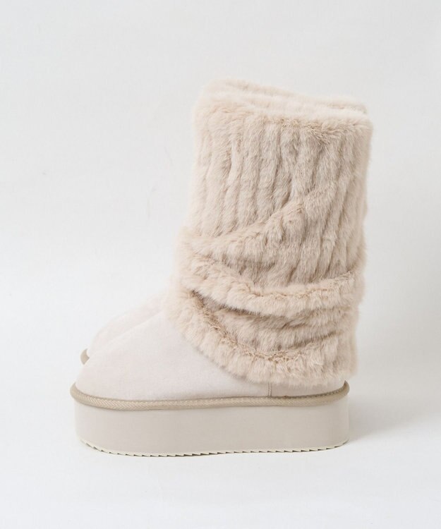 WEGO 【暖かい】2wayムートンタッチブーツ ライトベージュ