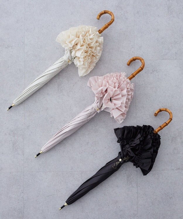 Maison de FLEUR 遮光&UV CUT フリル傘 Pink
