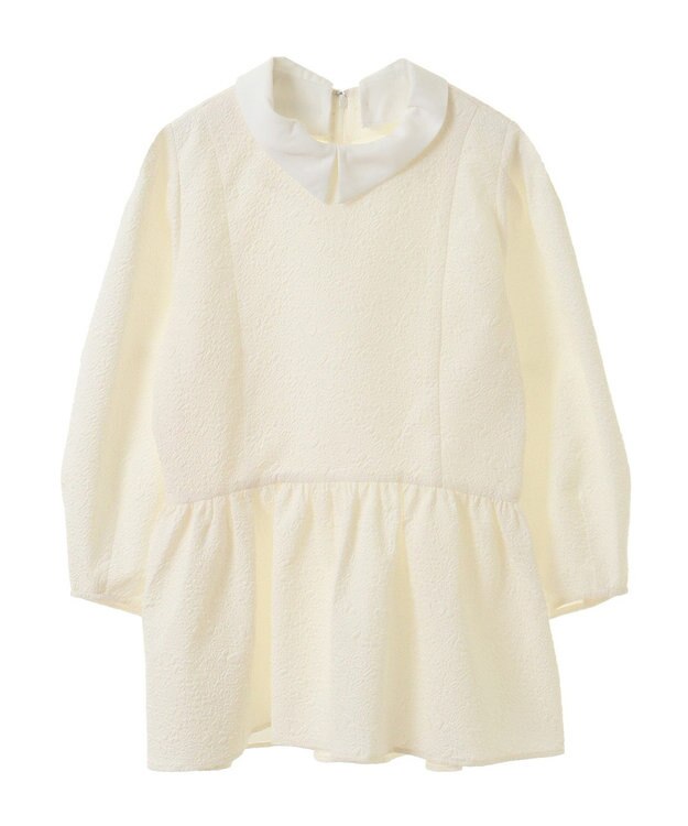 Green Parks ef-de 衿取り外しペプラムブラウス Ivory