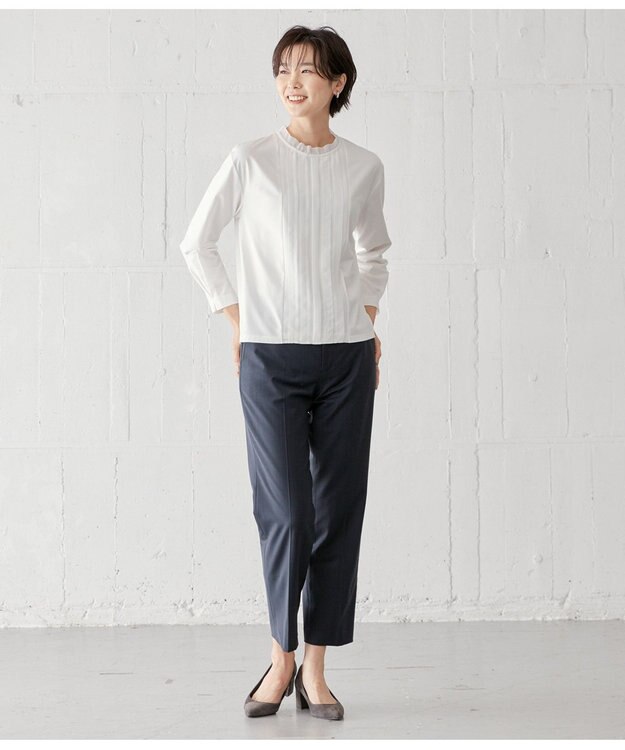 J.PRESS LADIES L BAHARIYE テーパード パンツ ネイビー系