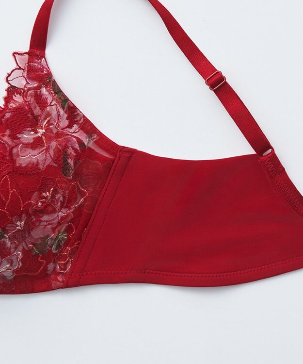 WACOAL 【ハグするブラ】 ブラジャー 体温を感知してカラダになじむ ハグシート 谷間メイク 脇高設計 ペアショーツあり ブラ レディース BRB488 /ワコール レッド