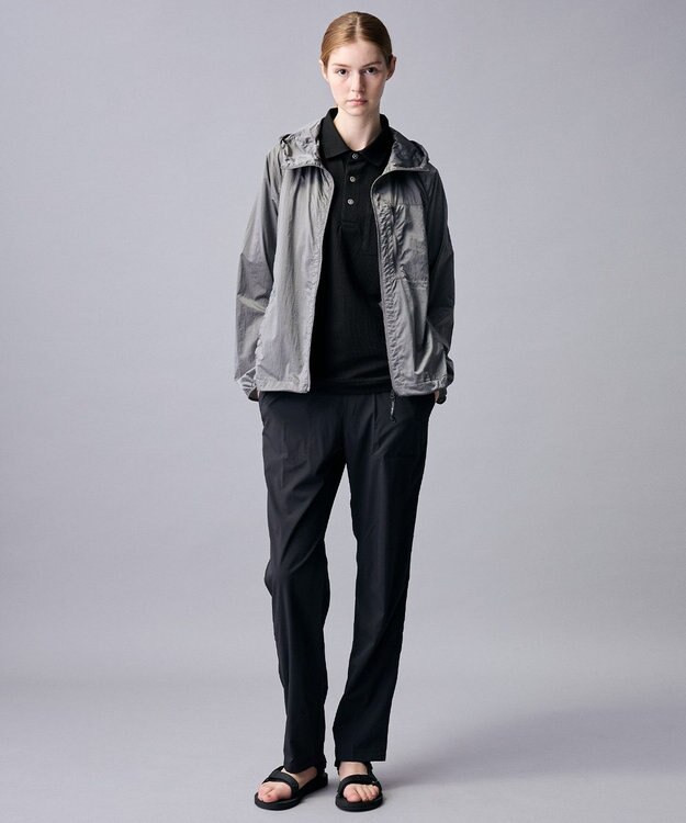 JOSEPH ABBOUD MOUNTAIN 【ゆったり】グリットワッフル　アウトドアポロ シャツ ブラック系