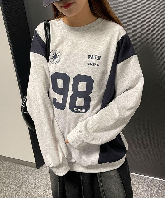 WEGO ナンバリングゲームプルオーバー 杢グレー