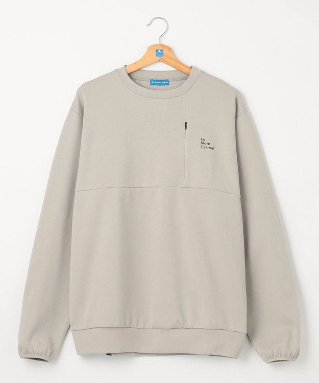 SHARE PARK MENS 【UVカット・吸水速乾・ストレッチ・軽量・アンチピリング 】ダンボールクルーネックスウェット（L・XLサイズ） ベージュ系