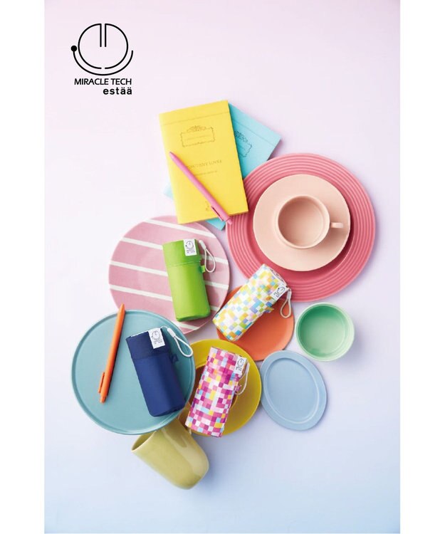 MOONBAT 【超コンパクト/晴雨兼用】Miracle Tech(ミラクルテック) 折りたたみ傘 コンパクト モザイク オフホワイト