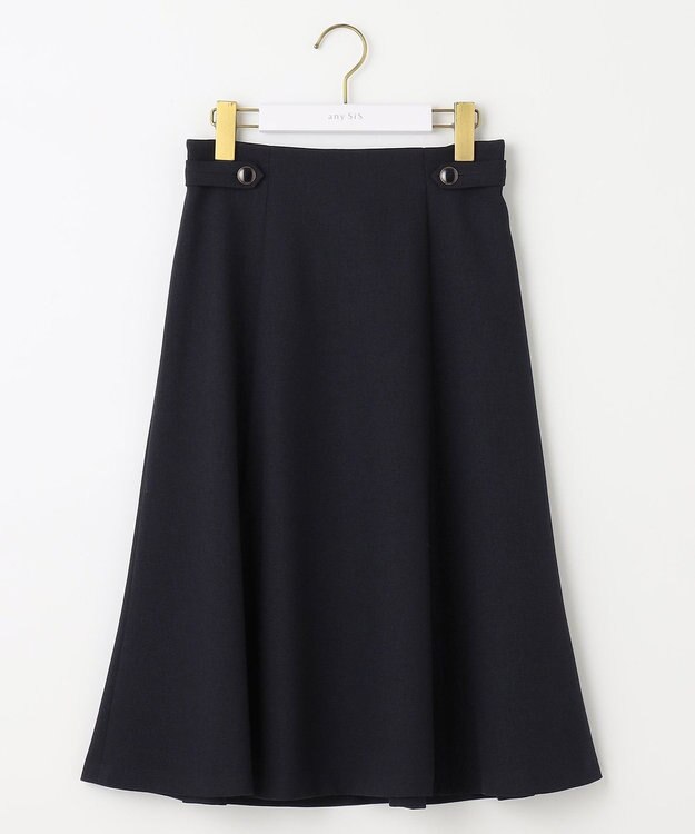 ANY SIS 【AIコラボ】サイドボタンフレア スカート ネイビー