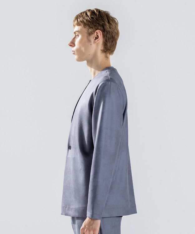 JOSEPH HOMME 新素材【ストレッチ/光沢感】レザーライクジャージー　カーディガン ライトグレー系