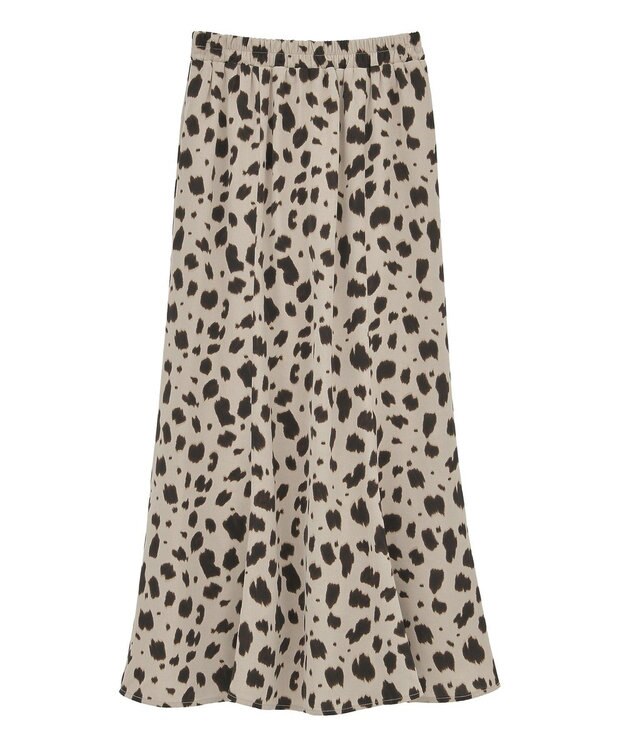 YECCA VECCA アニマル柄プリントマーメイドスカート Beige