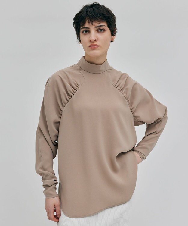 フロッシュページ 洗える・GISELe 12月号掲載】FLEUR / ギャザーブラウス / BEIGE