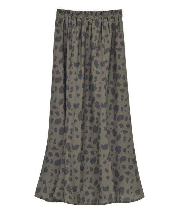 YECCA VECCA アニマル柄プリントマーメイドスカート Brown