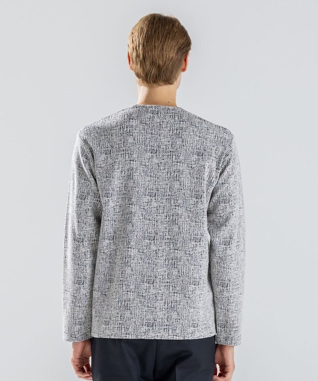 JOSEPH HOMME 【新素材】パフィーチェックジャージー　クルーネックカットソー ライトグレー系