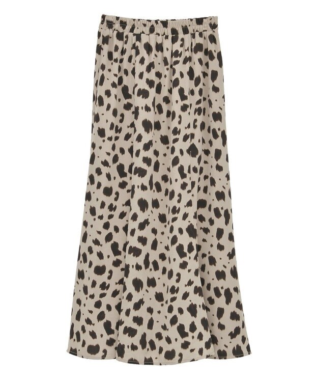 YECCA VECCA アニマル柄プリントマーメイドスカート Beige