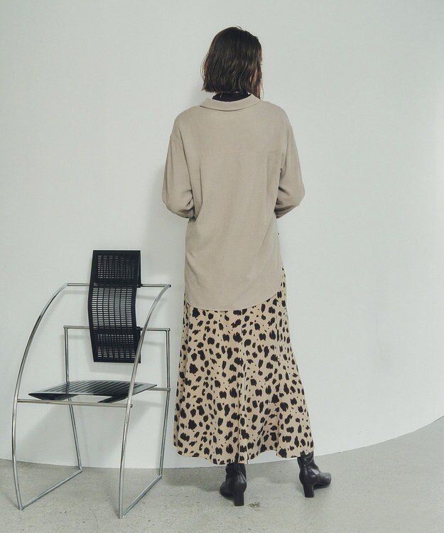 YECCA VECCA アニマル柄プリントマーメイドスカート Beige