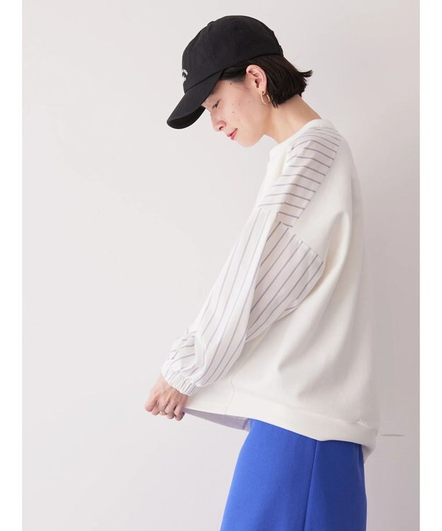 AMERICAN HOLIC イージーケア異素材ポンチプルオーバー Off White