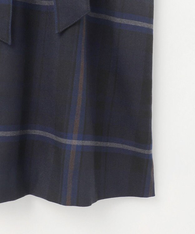 J.PRESS LADIES L 【洗える】テトロンレーヨン/ウール milledタータン ワンピース ネイビーチェック系