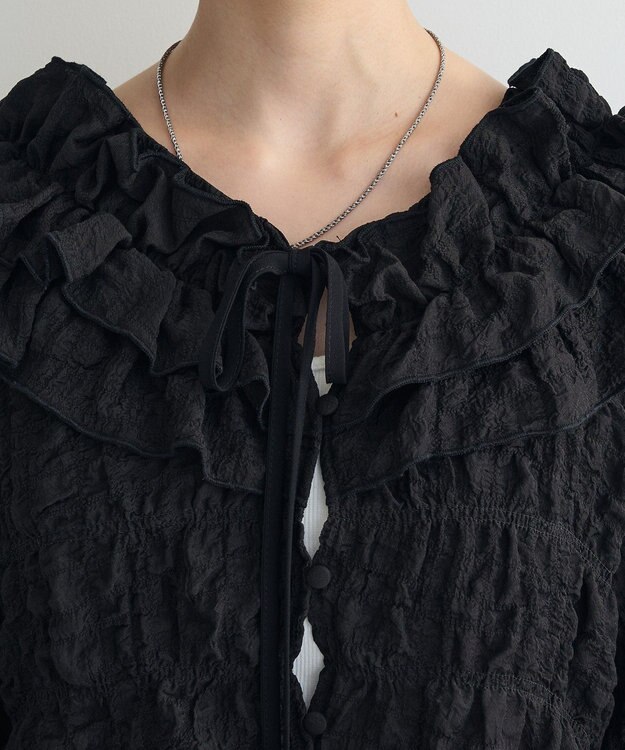 Green Parks ２ＷＡＹフリルブラウス Black