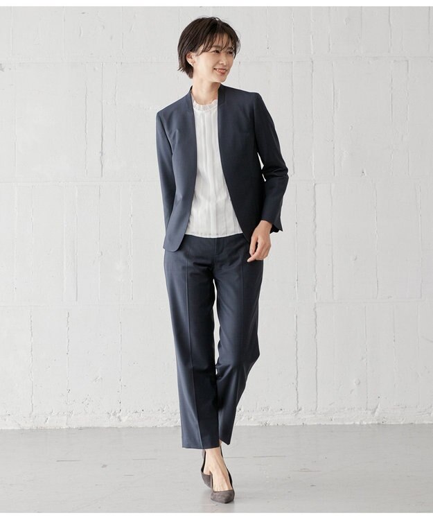 J.PRESS LADIES L BAHARIYE テーパード パンツ ネイビー系