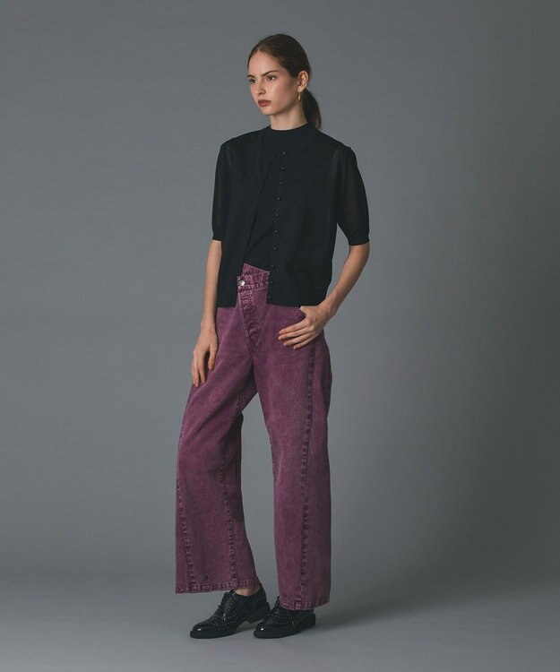GRACE CONTINENTAL ラップ2wayデニムパンツ ボルドー