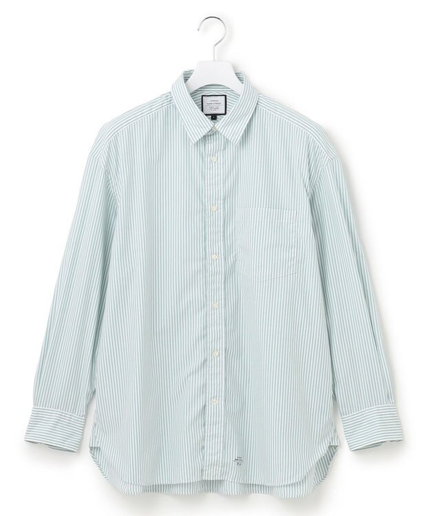 J.PRESS YORK STREET 【UNISEX】タイプライターストライプ シャツ グリーン系1