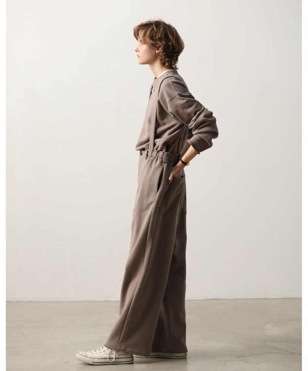 LENO SWEAT SALOPETTES スウェットサロペット BROWN