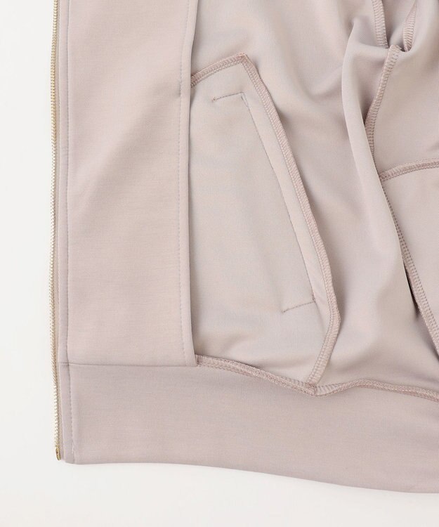 Feroux 【洗える】バックフリル ダンボールパーカー ライトグレー系