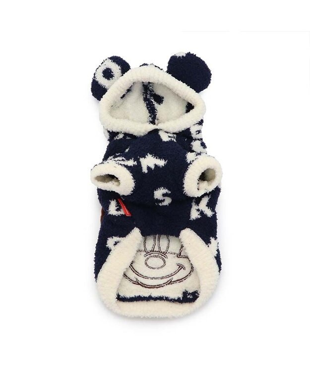 PET PARADISE ディズニー ミッキー 遠赤外線 ルームパーカー 《ロゴ柄》 小型犬 ネイビー