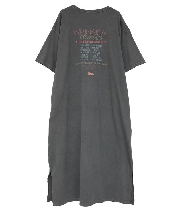 AMERICAN HOLIC 【選べる丈】ツアーロゴ加工Tワンピース Charcoal Gray