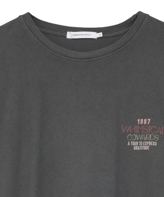 AMERICAN HOLIC 【選べる丈】ツアーロゴ加工Tワンピース Charcoal Gray