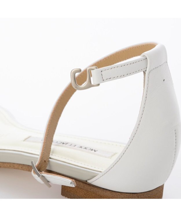 MODE ET JACOMO <MODE ET JACOMO>スリムストラップフラットサンダル ホワイト