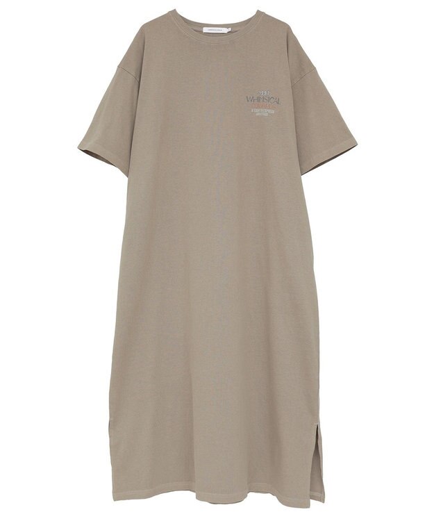 AMERICAN HOLIC 【選べる丈】ツアーロゴ加工Tワンピース Beige