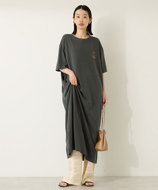 AMERICAN HOLIC 【選べる丈】ツアーロゴ加工Tワンピース Charcoal Gray