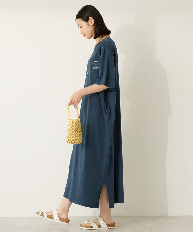 AMERICAN HOLIC 【選べる丈】ツアーロゴ加工Tワンピース Navy
