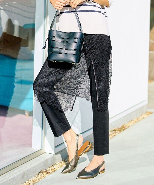 自由区 【カタログ掲載・定番人気・新色追加】コットンサテンテーパード パンツ ブラック