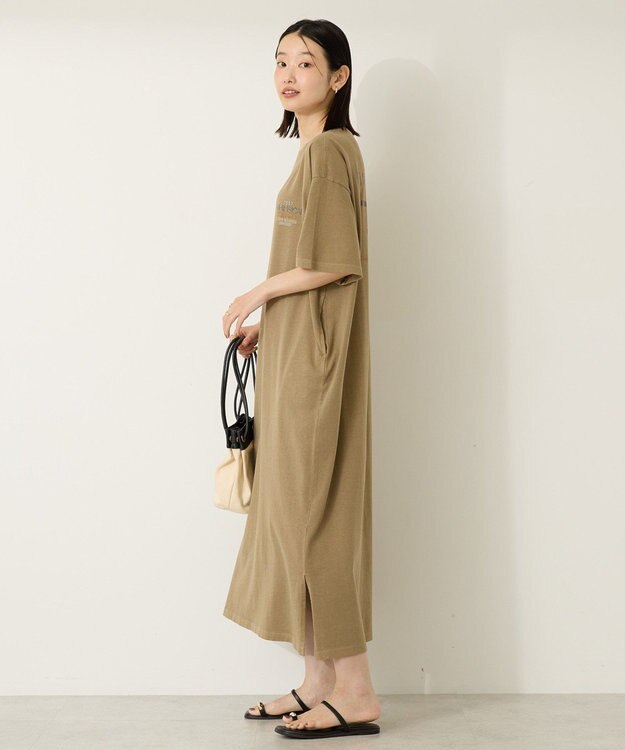 AMERICAN HOLIC 【選べる丈】ツアーロゴ加工Tワンピース Beige