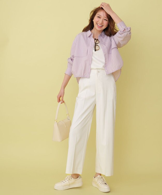 ANY SIS L エアリーストレッチ ワイドパンツ オフ