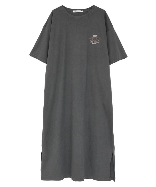 AMERICAN HOLIC 【選べる丈】ツアーロゴ加工Tワンピース Charcoal Gray