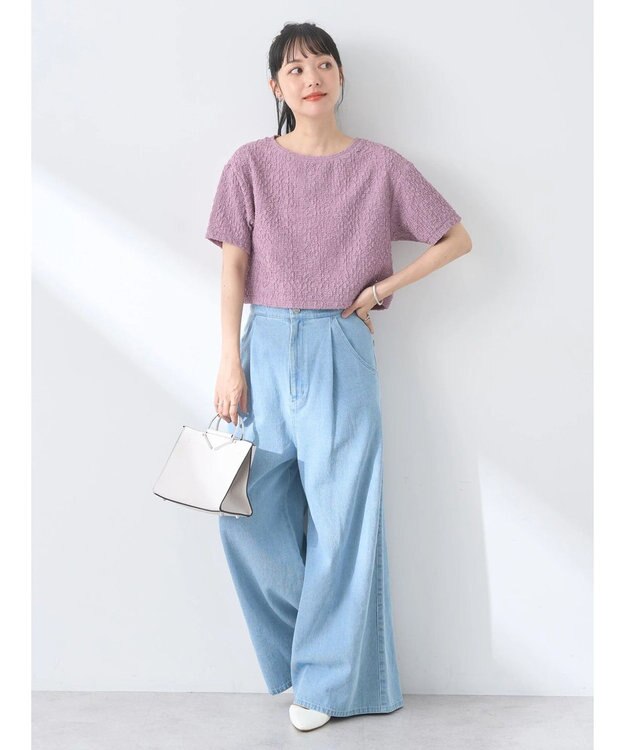 earth music&ecology ホイップ風ジャガードプルオーバー Pink