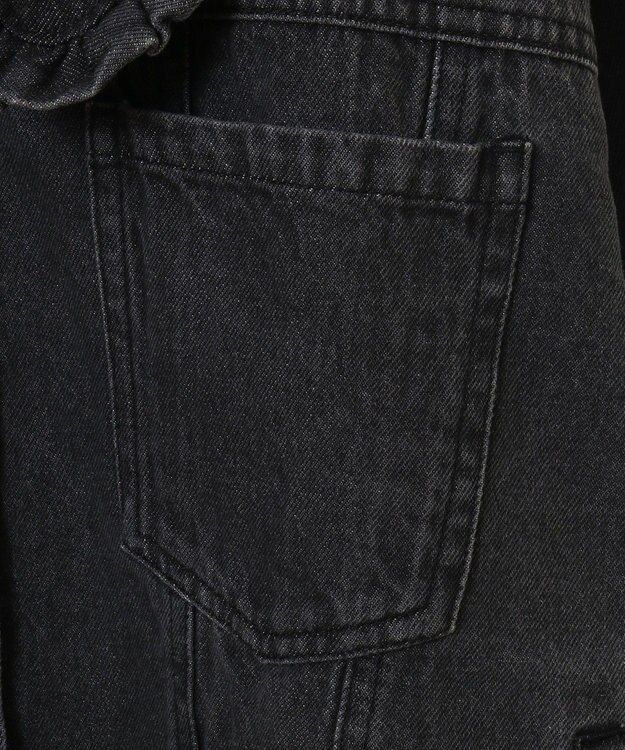 Green Parks ・ＤＯＵＢＬＥ　ＦＬＡＧＳ　フリルカラーＧジャン Black