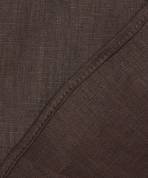 23区 【エステータ】チンツリネン ペプラム ブラウス ダークブラウン系