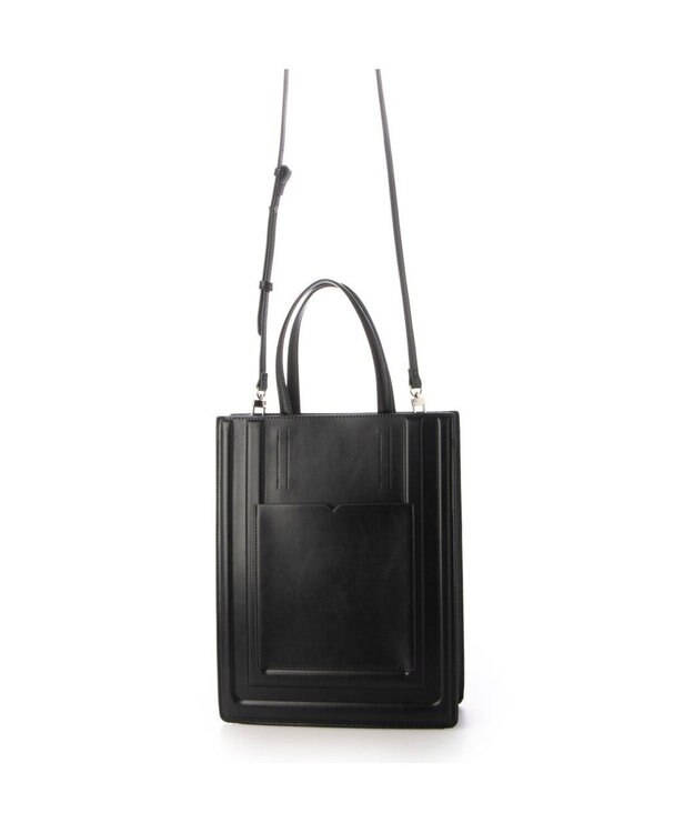 UNBILLION カシュカシュ cachecache / パネル型押し2wayトート ブラック