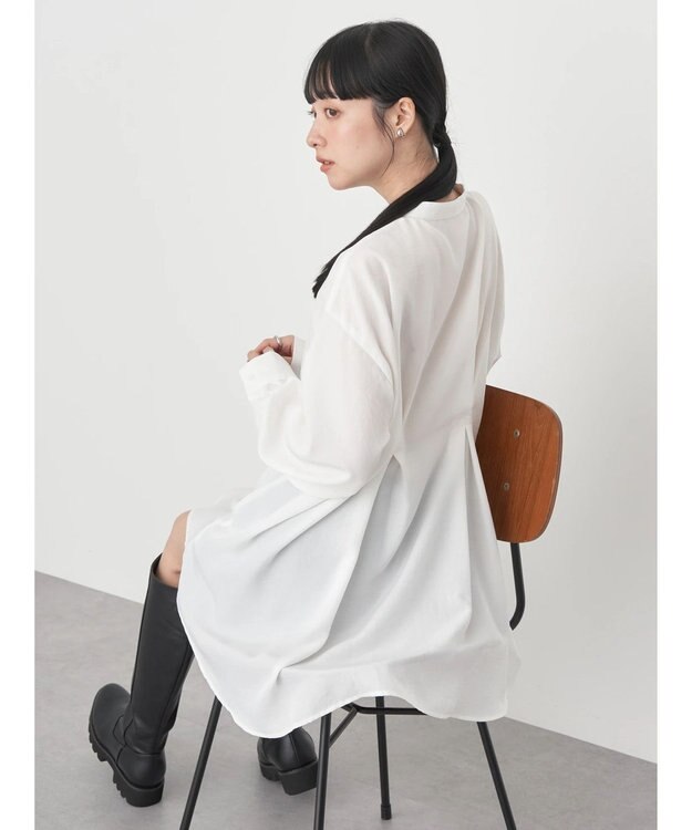 earth music&ecology バックデザインシャツ Off White