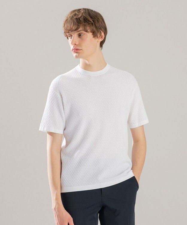 JOSEPH HOMME クールコットンリンクス ニット ホワイト系