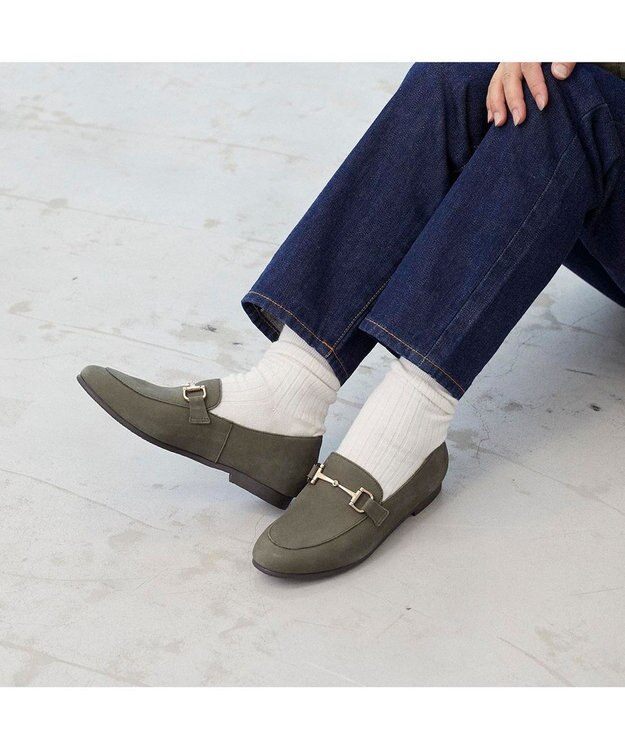 ing <ing>【WEB限定】レザービットローファー カーキヌバック