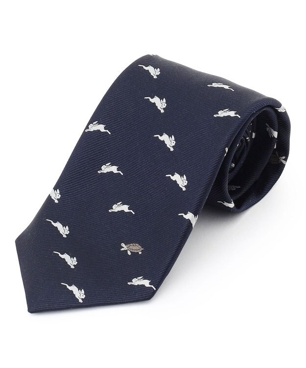 J.PRESS MEN 【JOKE TIE COLLECTION】兎と亀 ネクタイ ネイビー系7