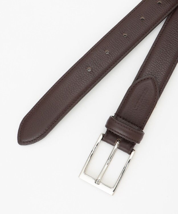 J.PRESS MEN 【定番】シボレザー ベルト ダークブラウン系