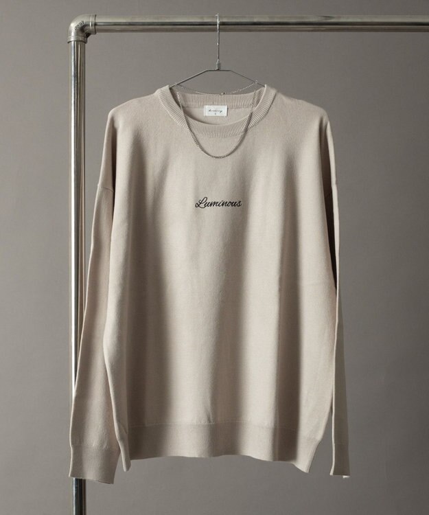 WEGO アクセ付きワンポイントニットプルオーバー（LS） グレー