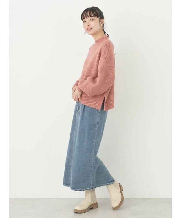 earth music&ecology ＦＬＵＦＦＹハイネックプルオーバー Pink