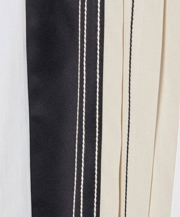 JOSEPH 【洗える】ポプリンカラーブロック　リラックスブラウス B&W Quail