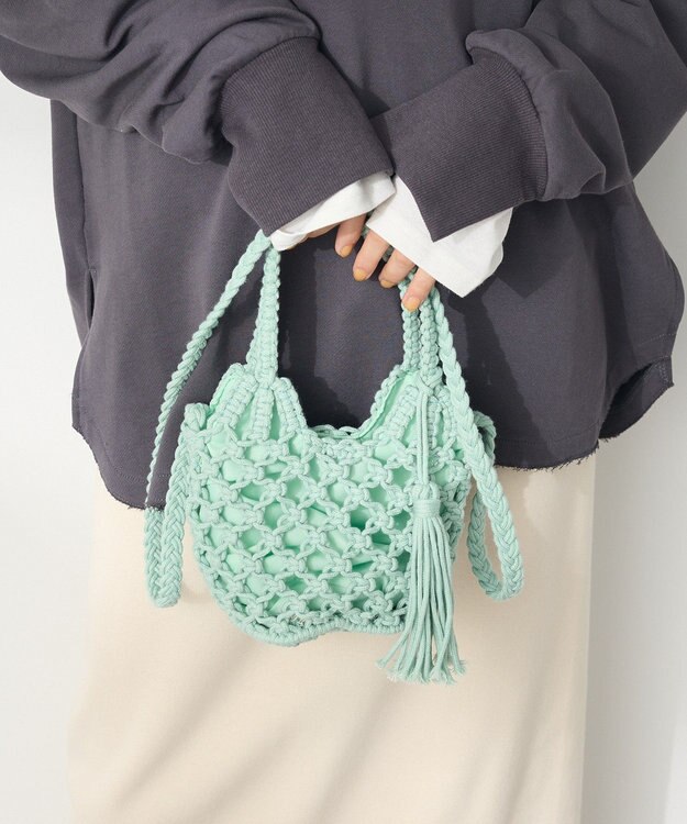 CRAFT STANDARD BOUTIQUE 別注/maison vert マクラメ手編みショルダーバッグ Blue Green